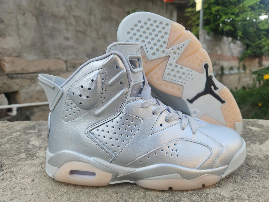 Air Jordan 6 – Metallic Silver with Cream Sole Accents