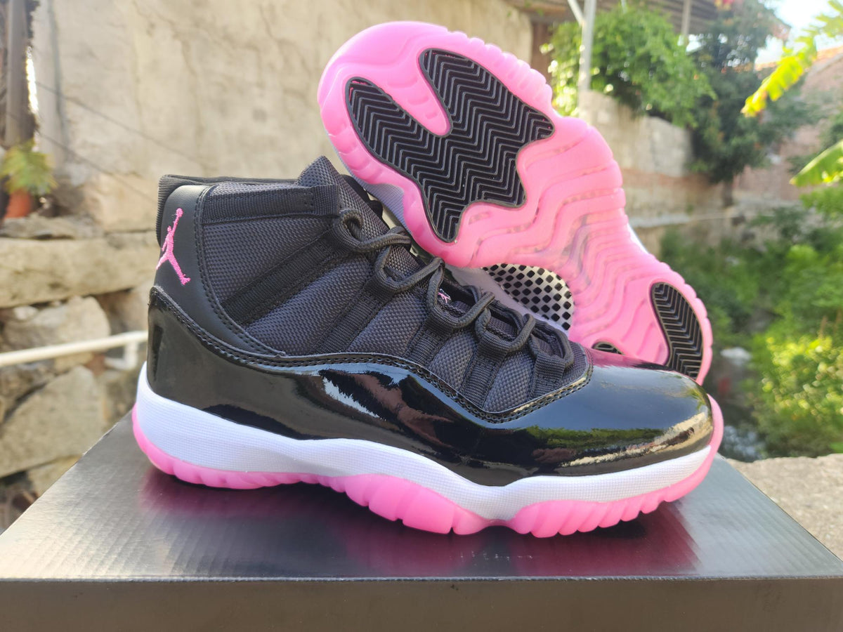 Air Jordan 11 Retro – Black & Pink with White Midsole