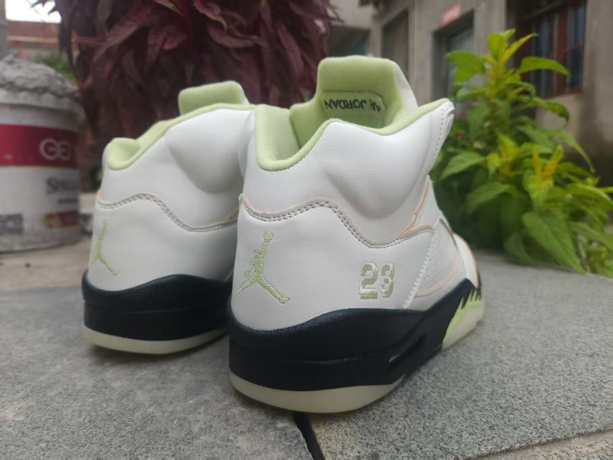 Air Jordan 5 Retro – White, Pale Green & Black