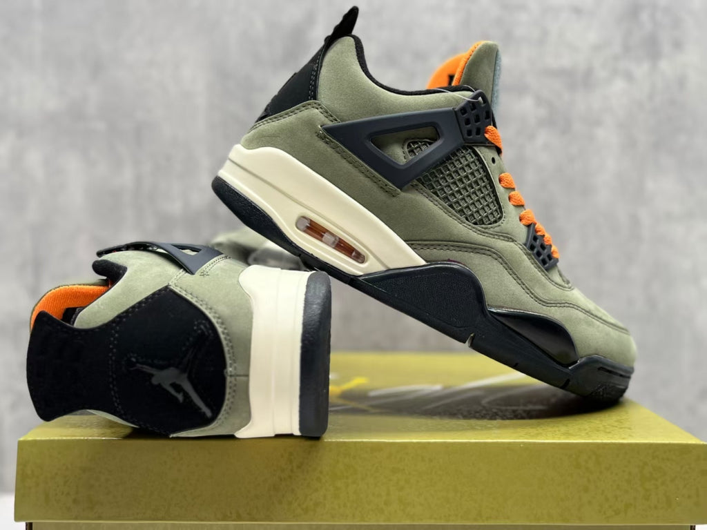 Air Jordan 4 Retro – Olive Green, Black & Orange