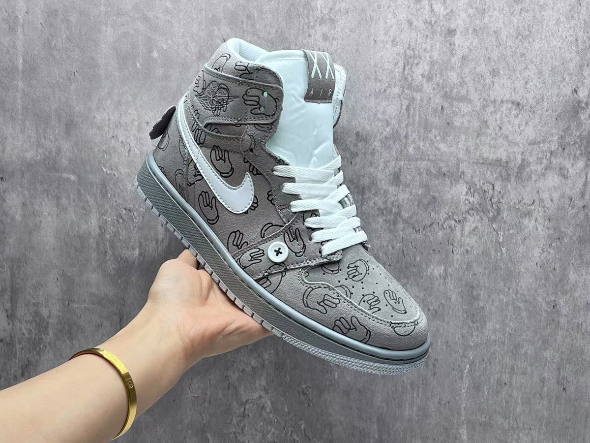 Air Jordan 1 Retro "Angel" – Grey Graphic High-Top