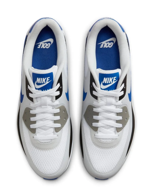 Nike Men's Air Max 90 Golf Shoes – White/Blue/Black