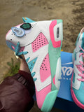 Air Jordan 6 Retro – Mismatched Pink, Turquoise & White