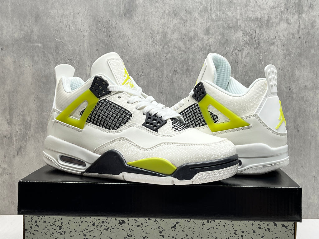 Air Jordan 4 Retro – White, Volt & Black