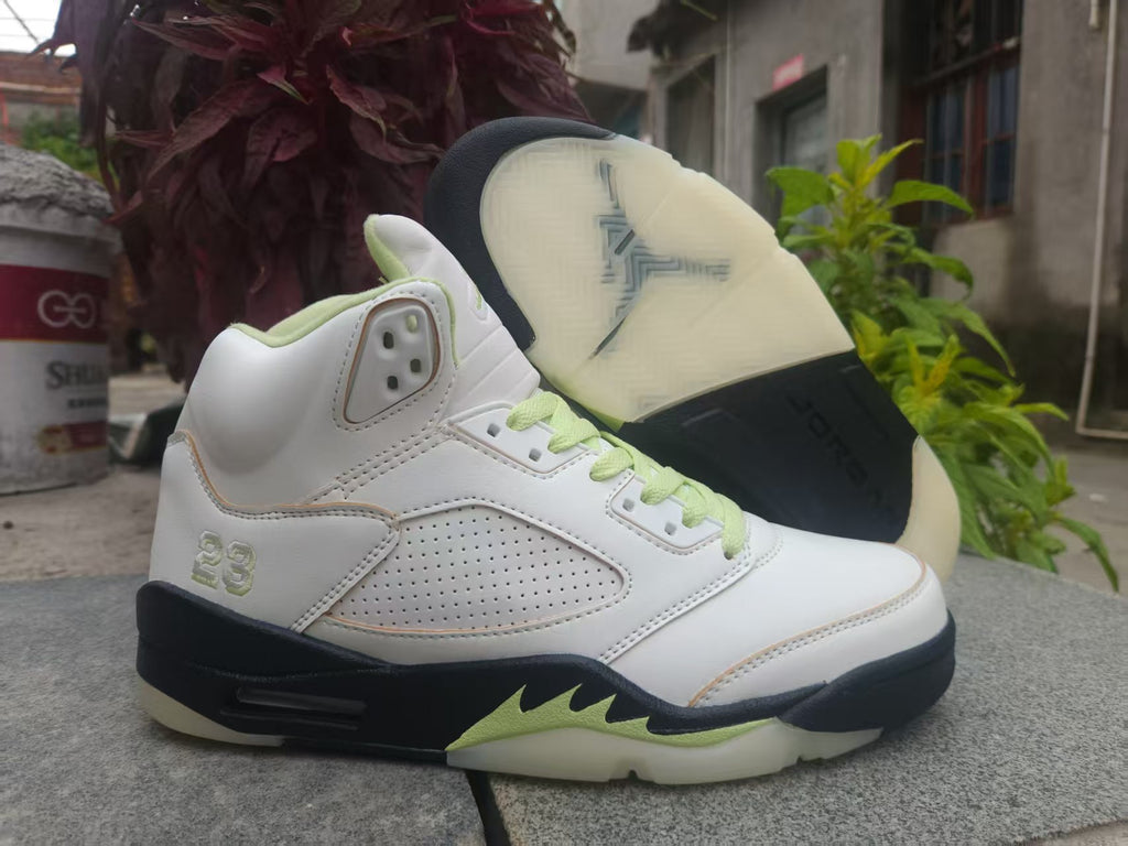 Air Jordan 5 Retro – White, Pale Green & Black